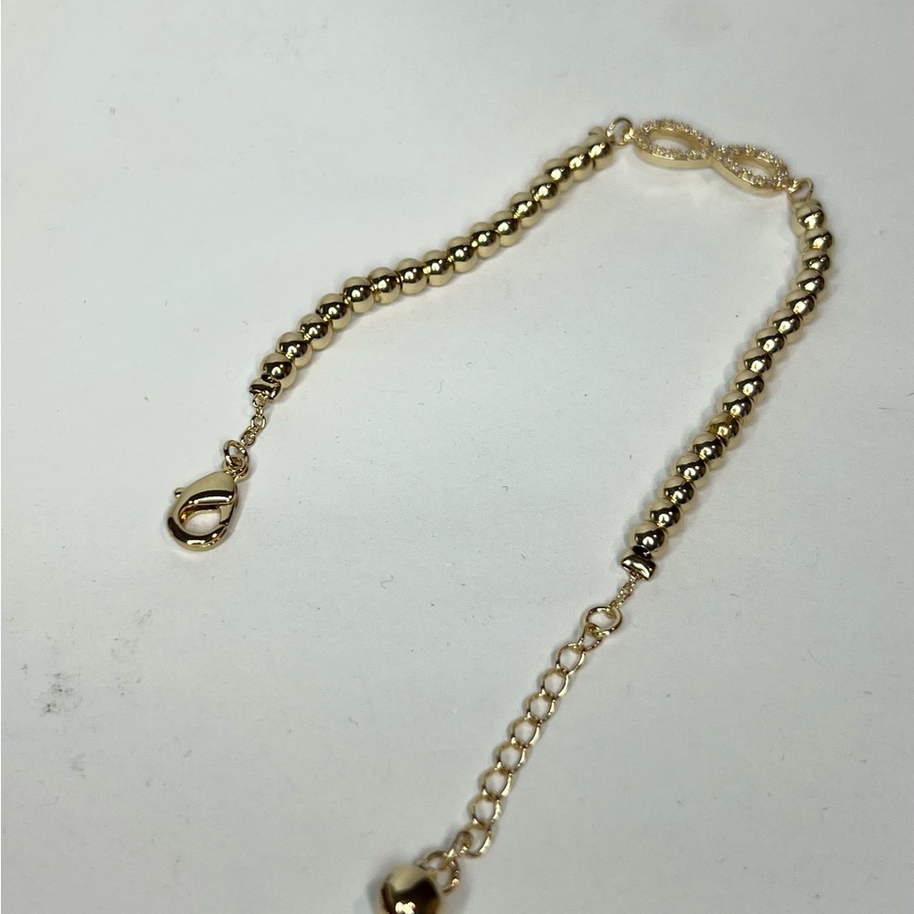 14k gold filled infinity bead bracelet - Picture 2 of 3